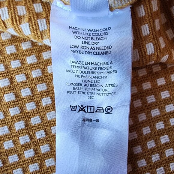 Anthropologie Maeve Womens Small Pants Mollie Gingham Checker Yellow Ankle Flare - Picture 7 of 9